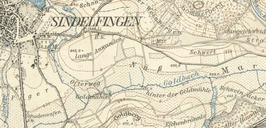 Metischblatt 1:25000 Mhringen 1899
